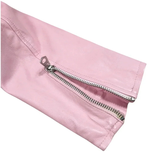 POLO RALPH LAUREN LAMB LEATHER MOTO ZIP UP JACKET GIRLS - Picture 3 of 11